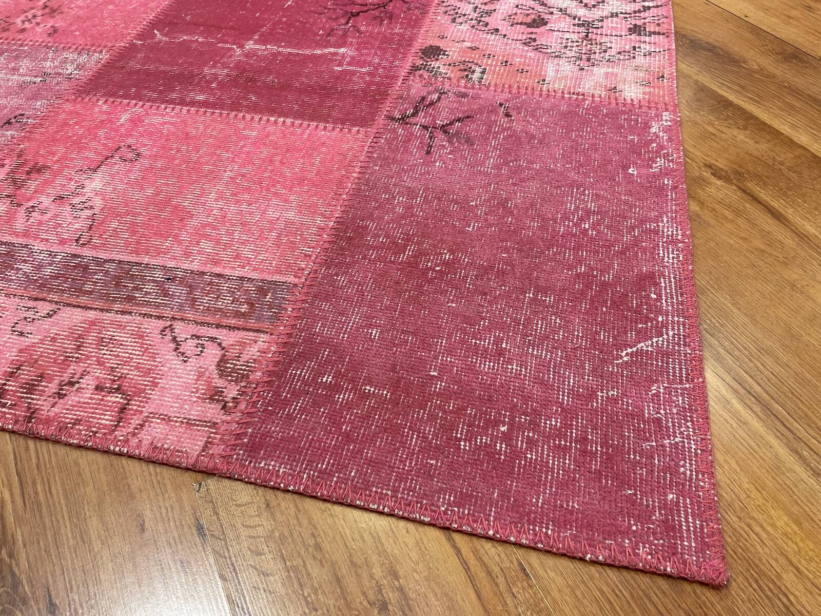 Patchwork Pembe El Dokuma Halı