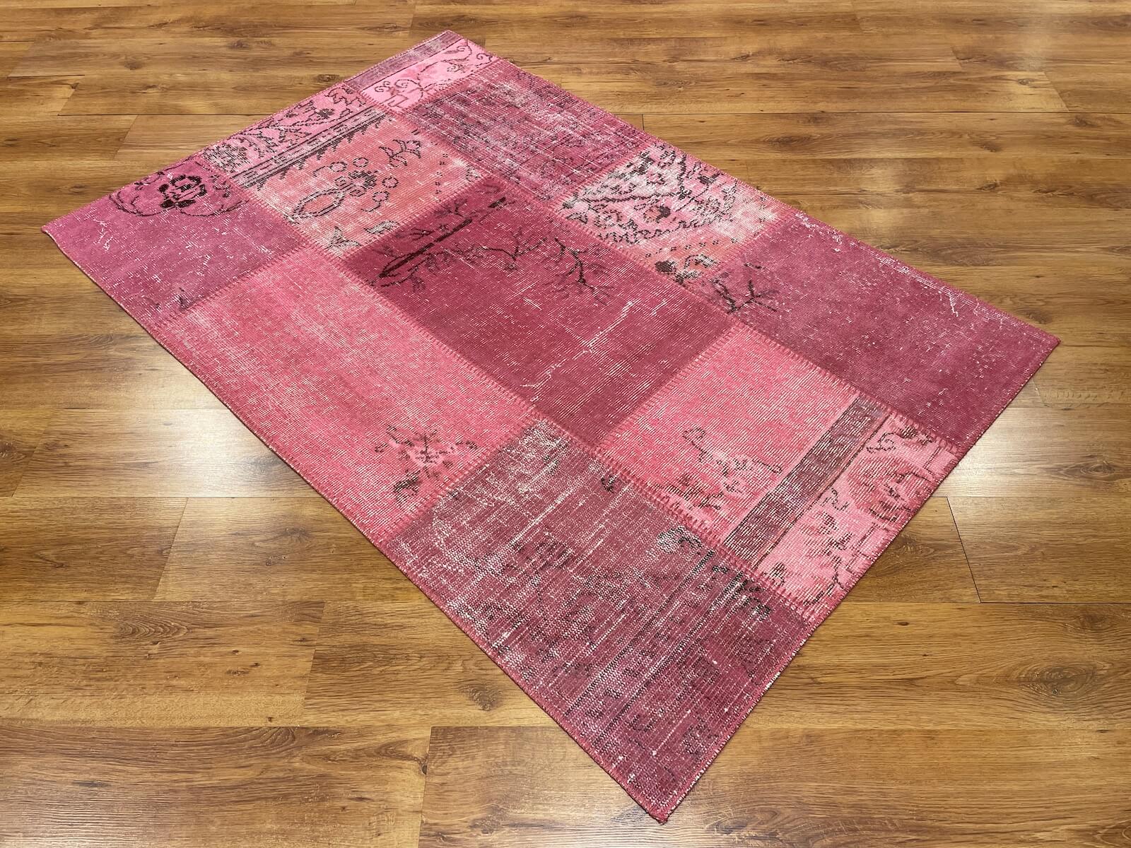 Patchwork Pembe El Dokuma Halı