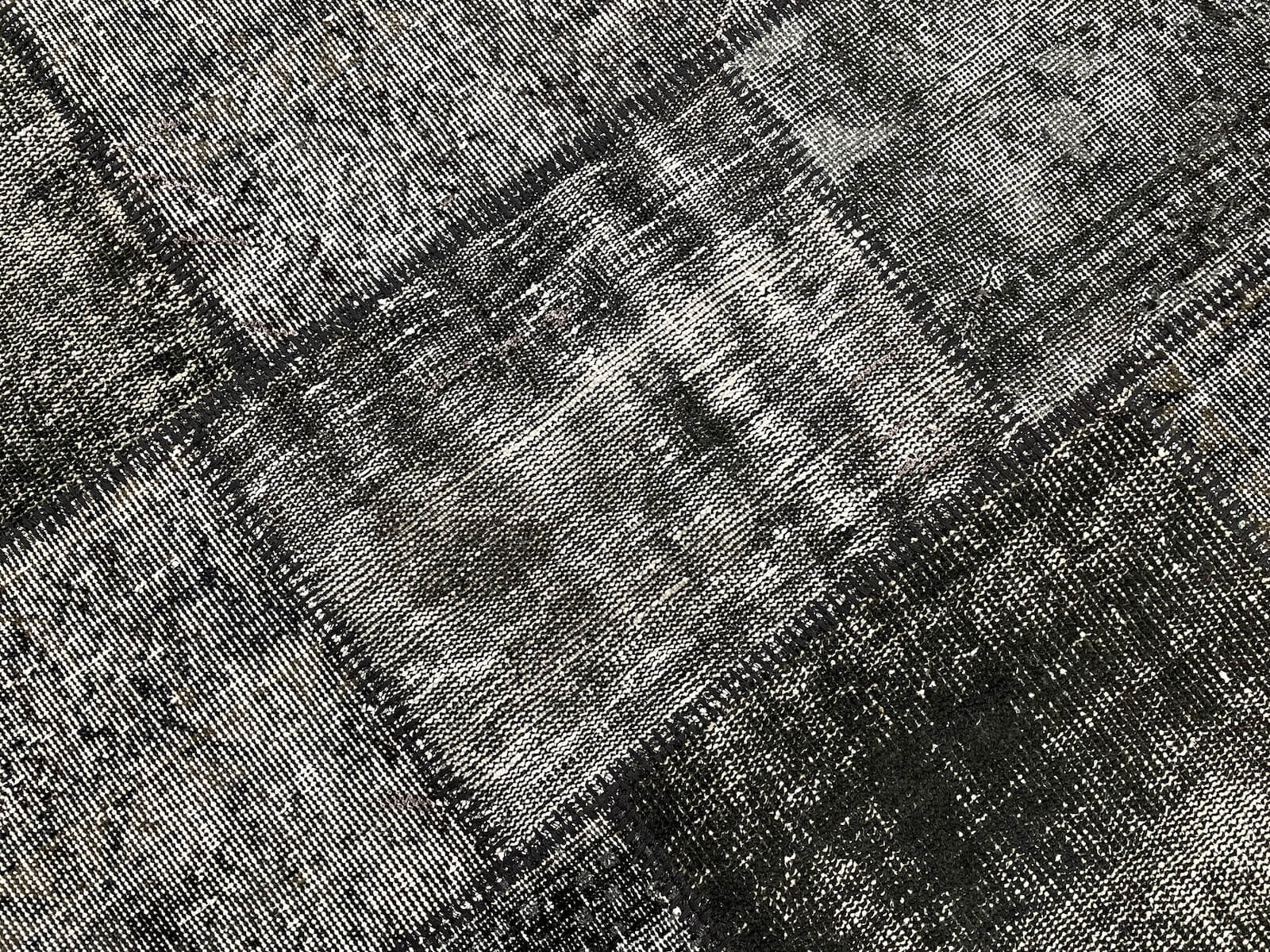 Patchwork Siyah El Dokuma Halı