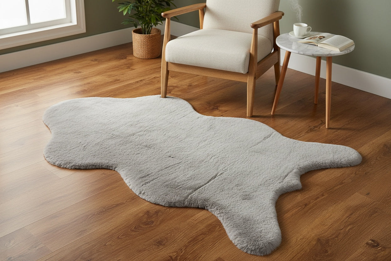 Rabbit Gri Peluş Halı