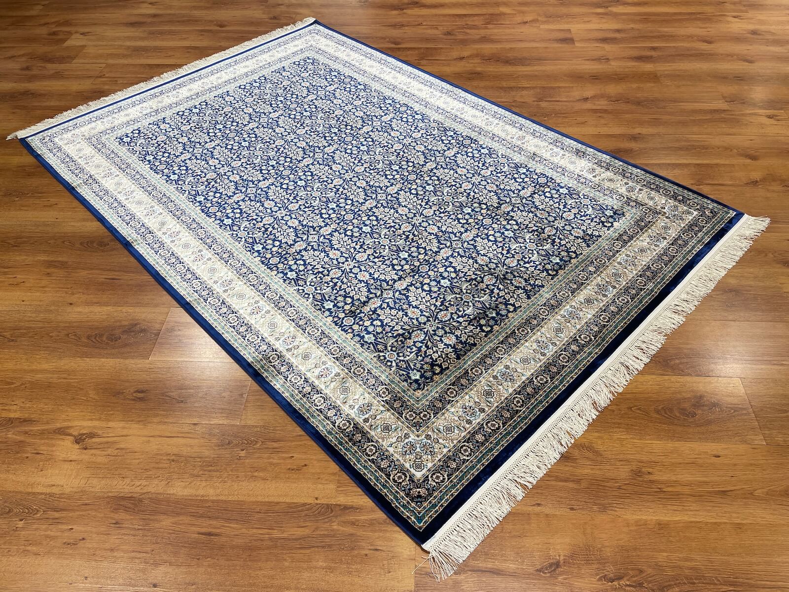 Quality Carpet Bambu Halı 39758F White L.Navy