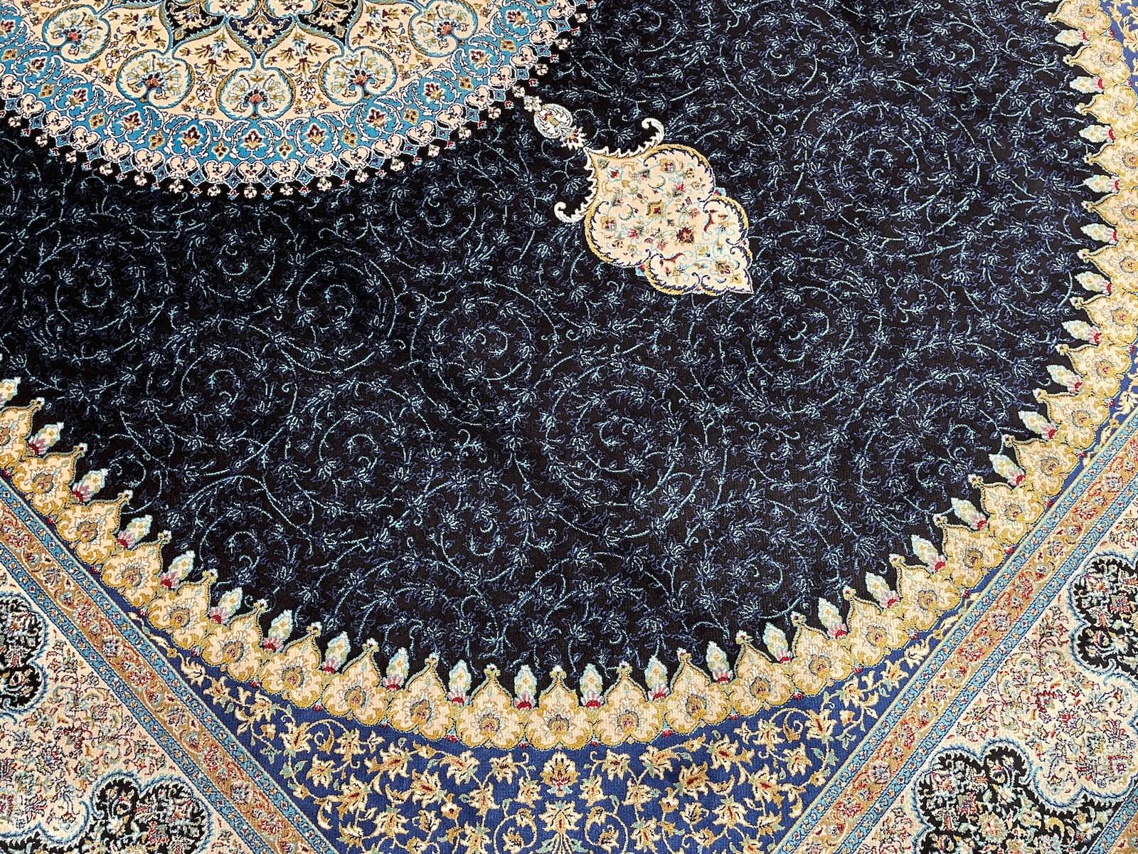 Quality Carpet Bambu Halı 39867F Navy