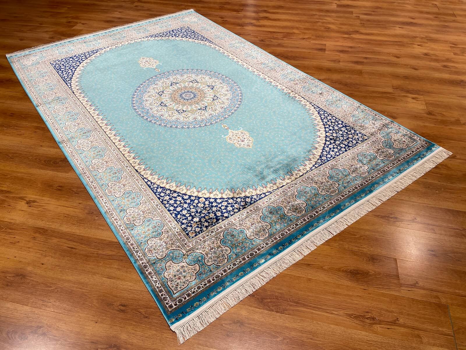 Quality Carpet Bambu Halı 39867F Türkuaz