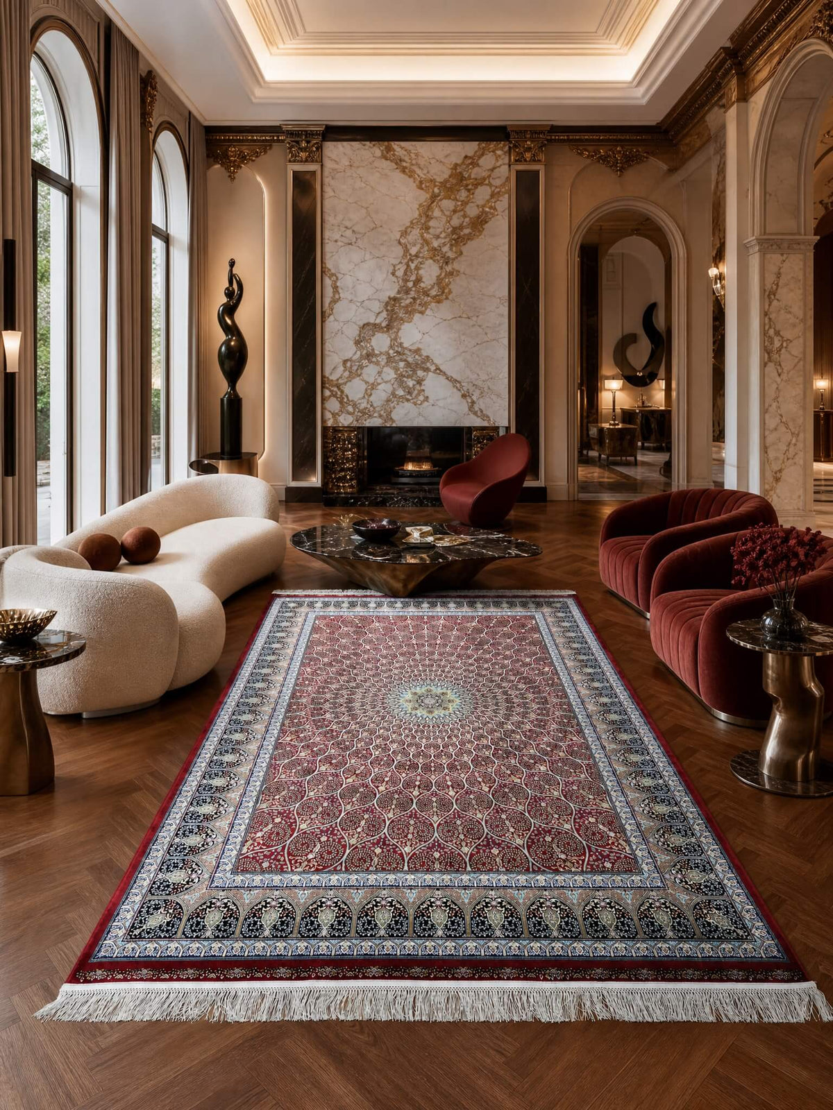 Quality Carpet Bambu Halı 40445A Red