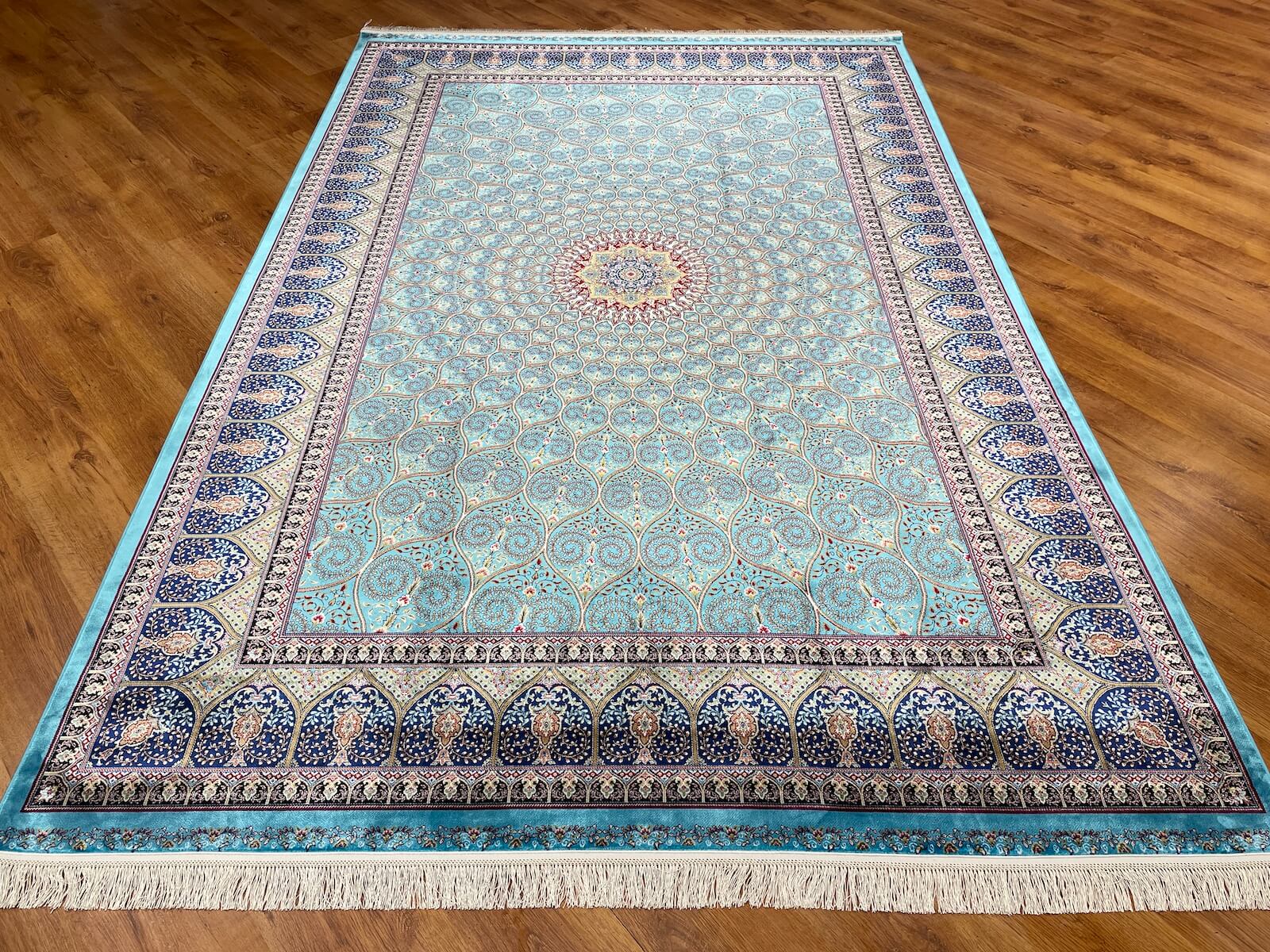 Quality Carpet Bambu Halı 40445A Türkuaz