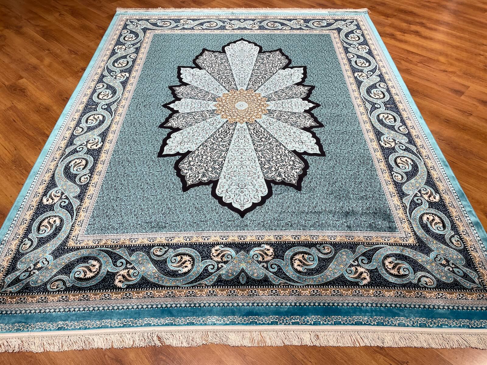 Quality Carpet Bambu Halı 40708A Türkuaz