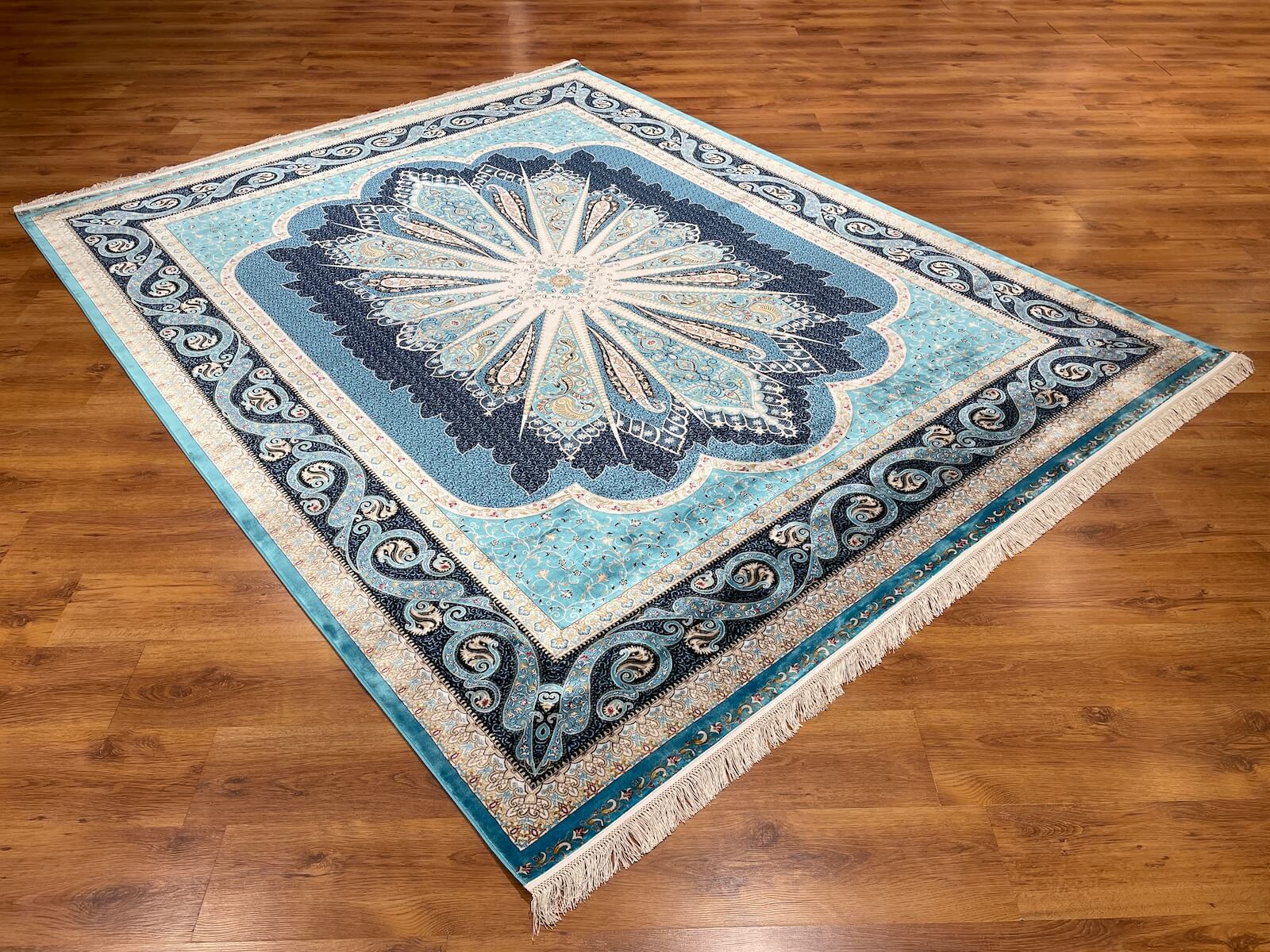 Quality Carpet Bambu Halı 52820A Türkuaz