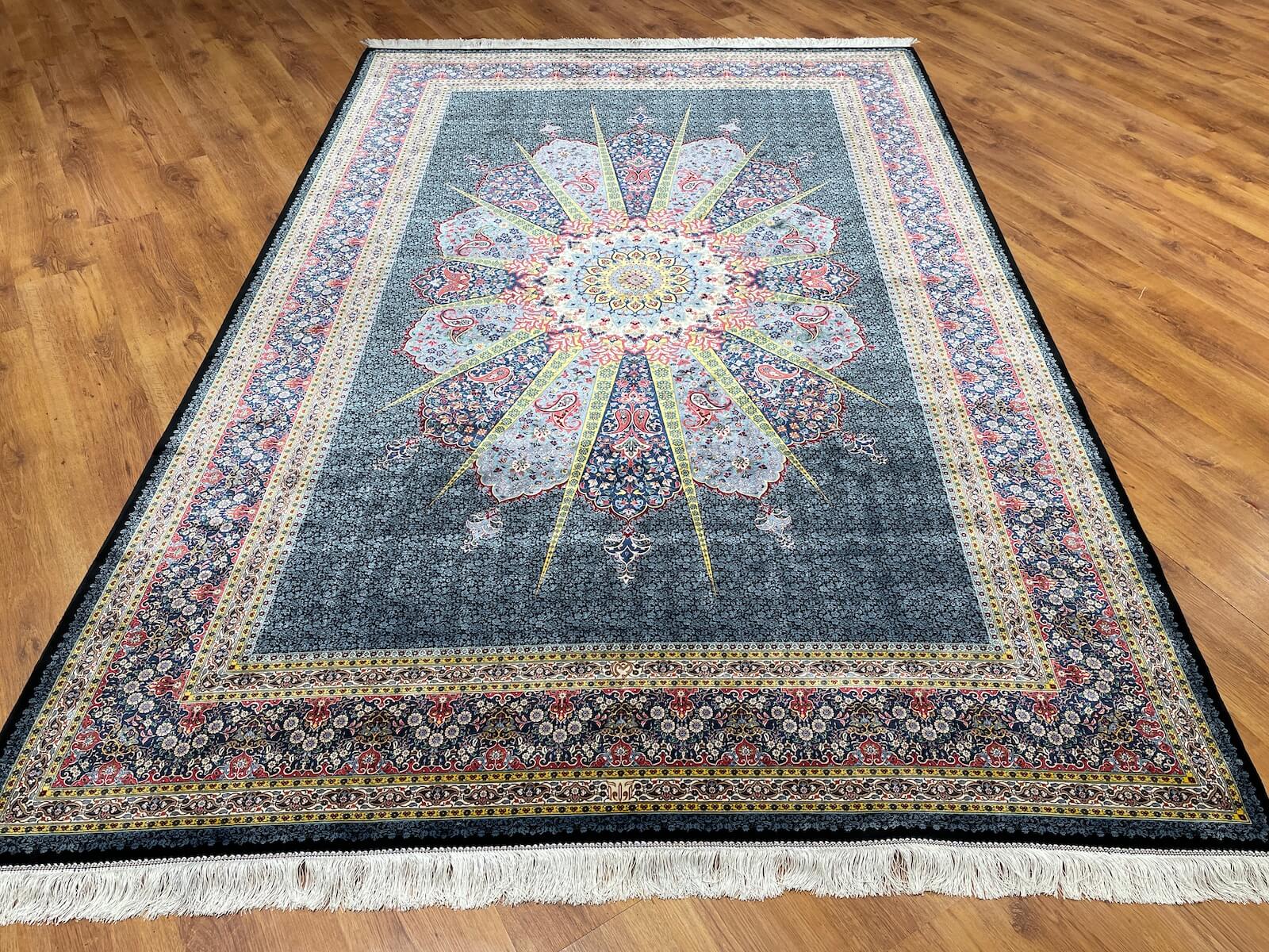 Quality Carpet Bambu Halı Kum Mavi