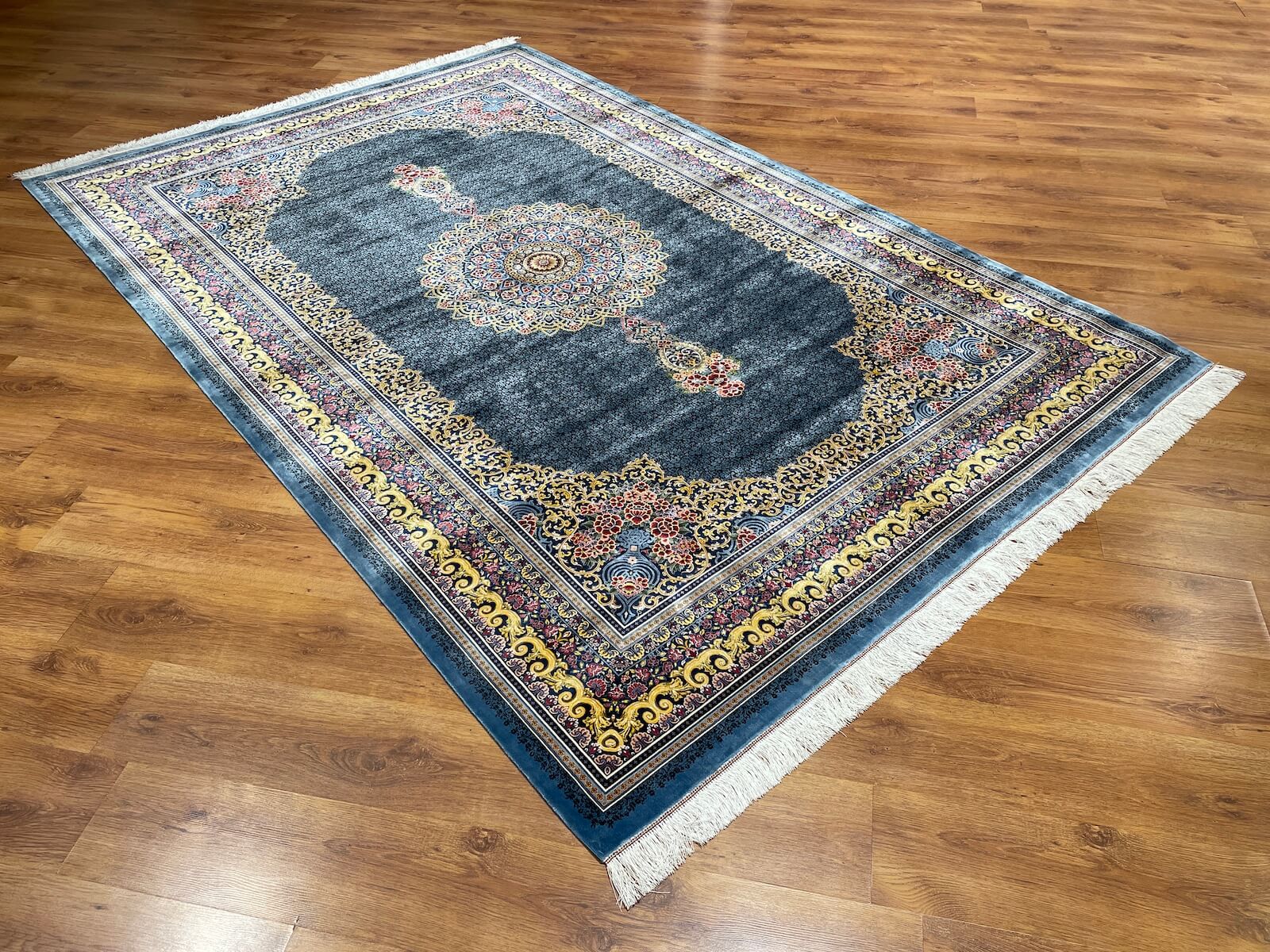 Quality Carpet Bambu Halı Qum Mavi