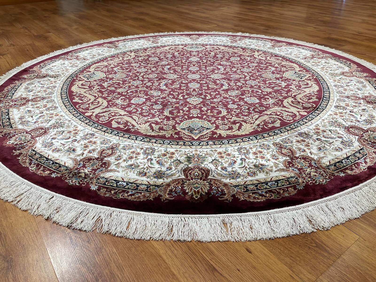 Quality Carpet Bambu Halı Qum Yuvarlak 2034