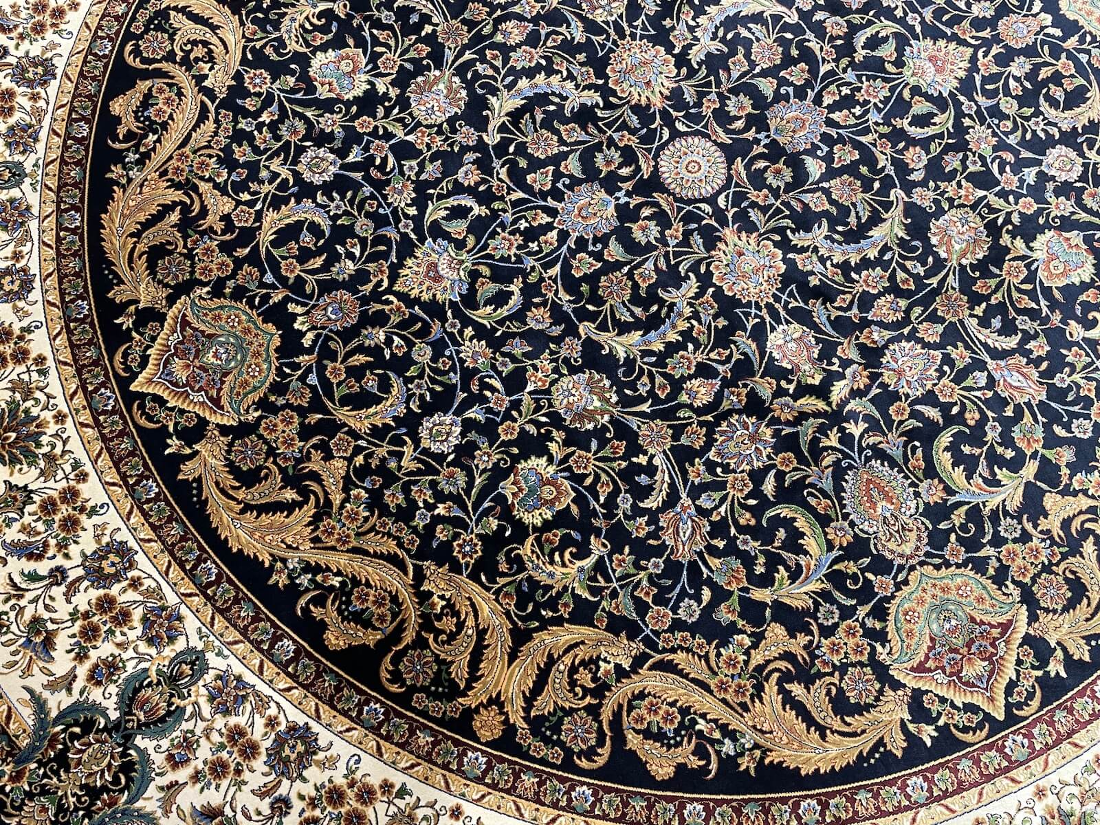 Quality Carpet Bambu Halı Qum Yuvarlak 2036