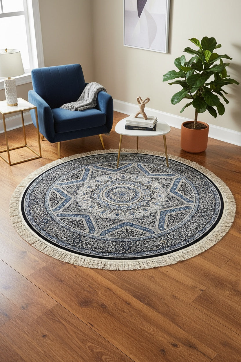 Quality Carpet Bambu Halı Yuvarlak 5157B