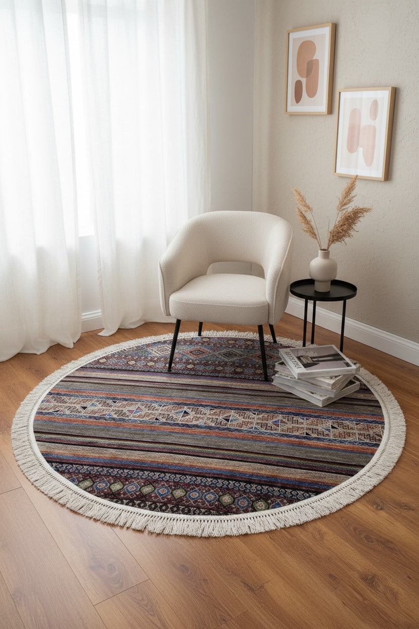 Quality Carpet Bambu Halı Yuvarlak 5171A