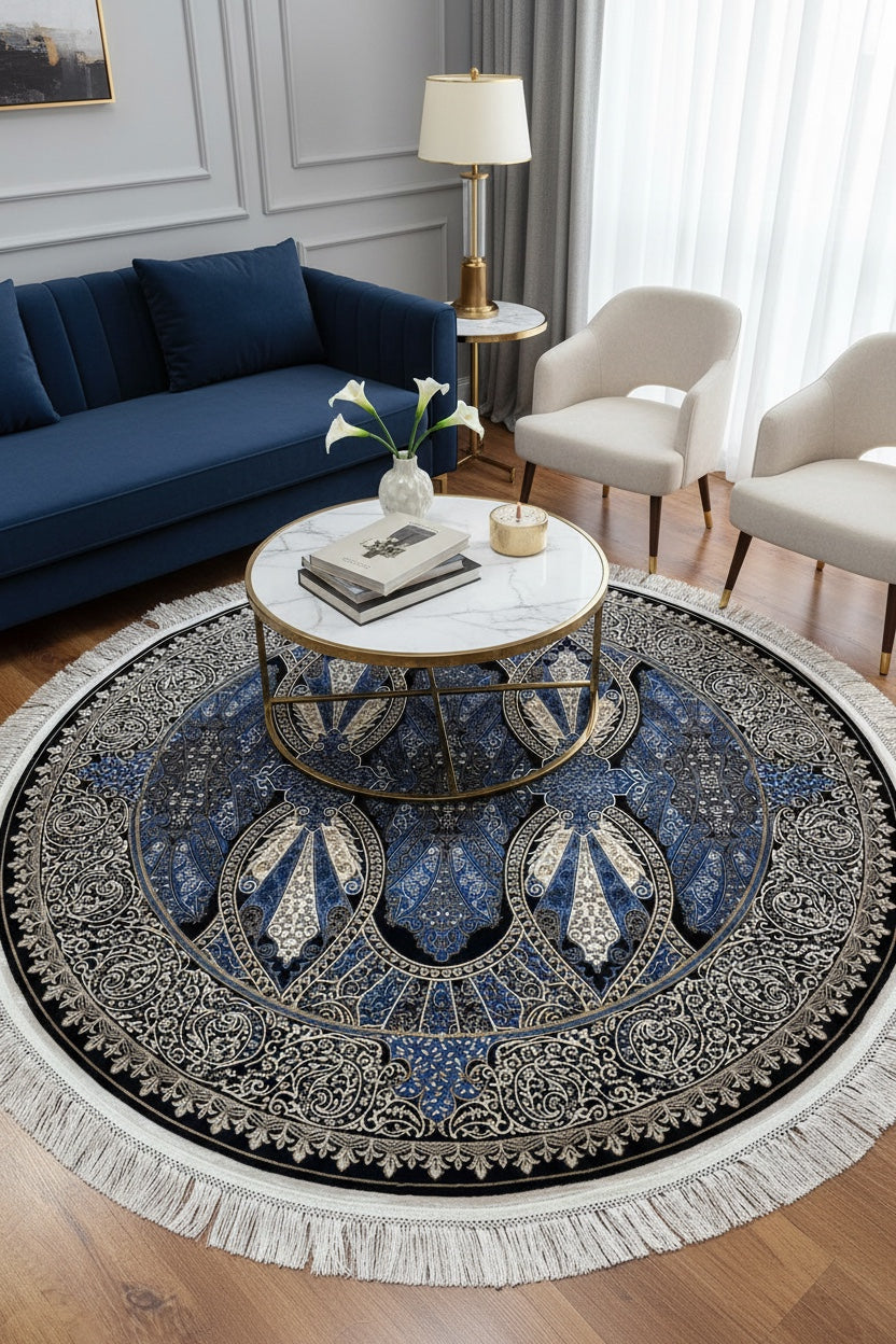 Quality Carpet Bambu Halı Yuvarlak 5186A