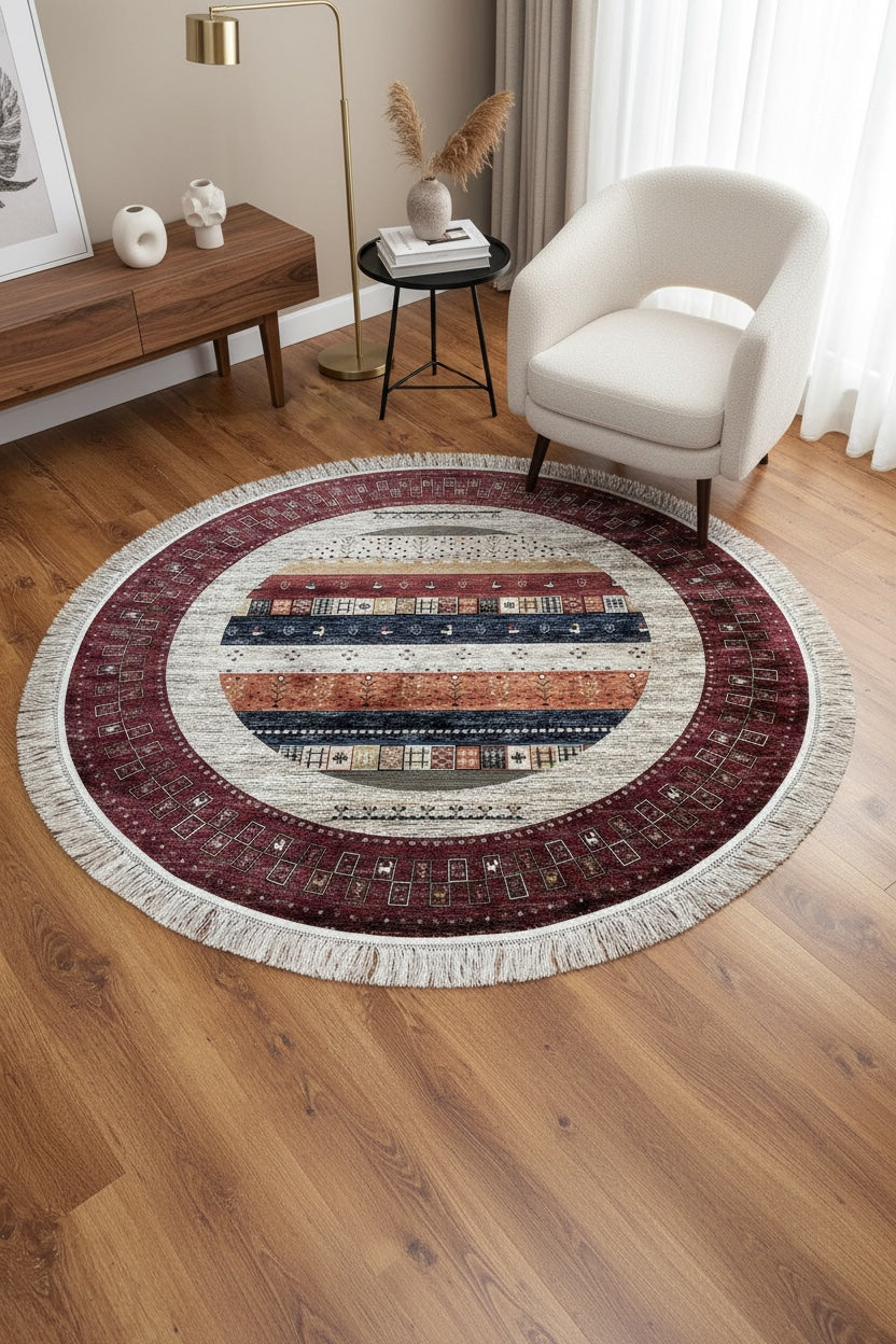 Quality Carpet Bambu Halı Yuvarlak 6475T