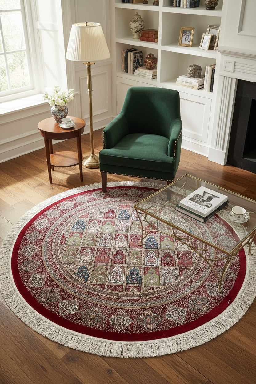 Quality Carpet Bambu Halı Yuvarlak 8182A