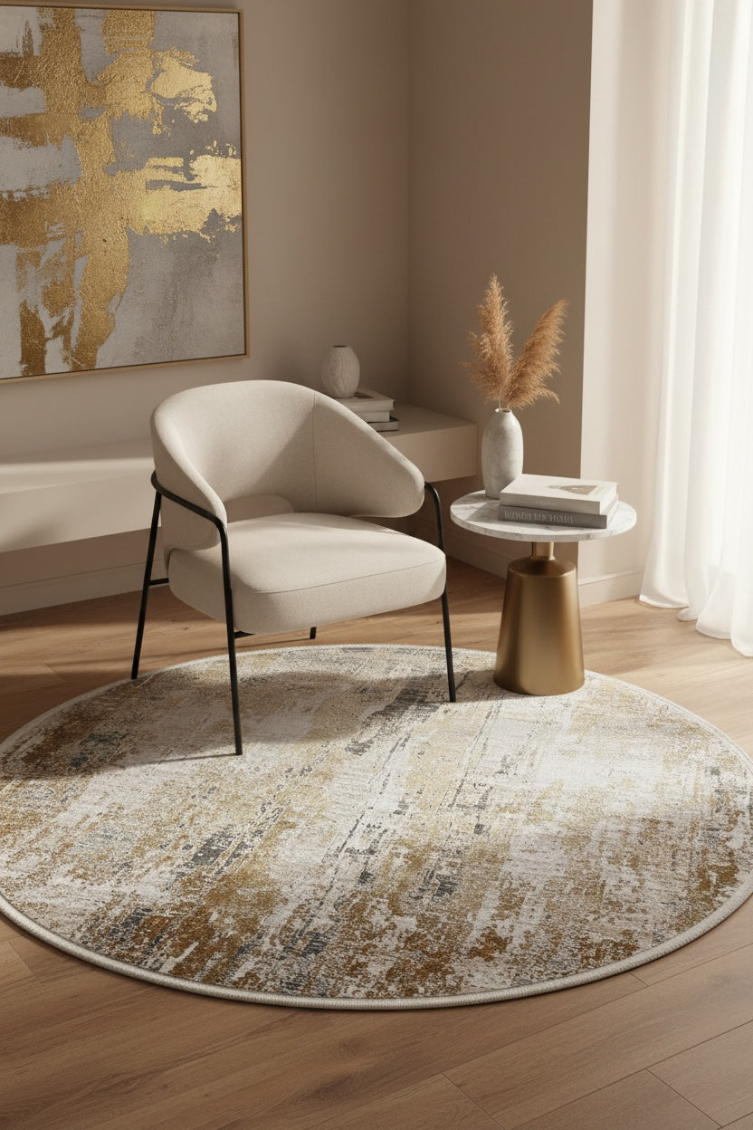 Quality Carpet Bambu Halı Yuvarlak 0835C