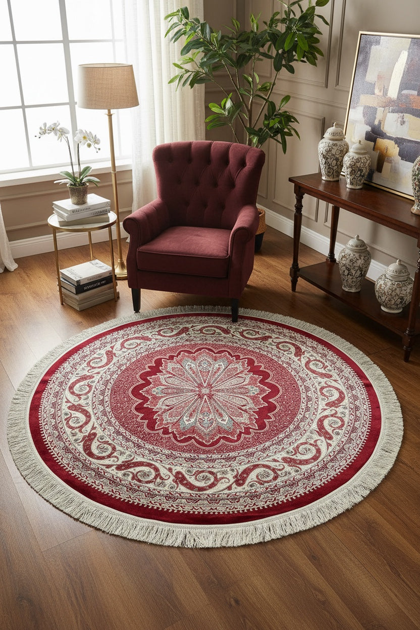 Quality Carpet Bambu Halı Yuvarlak 8361C