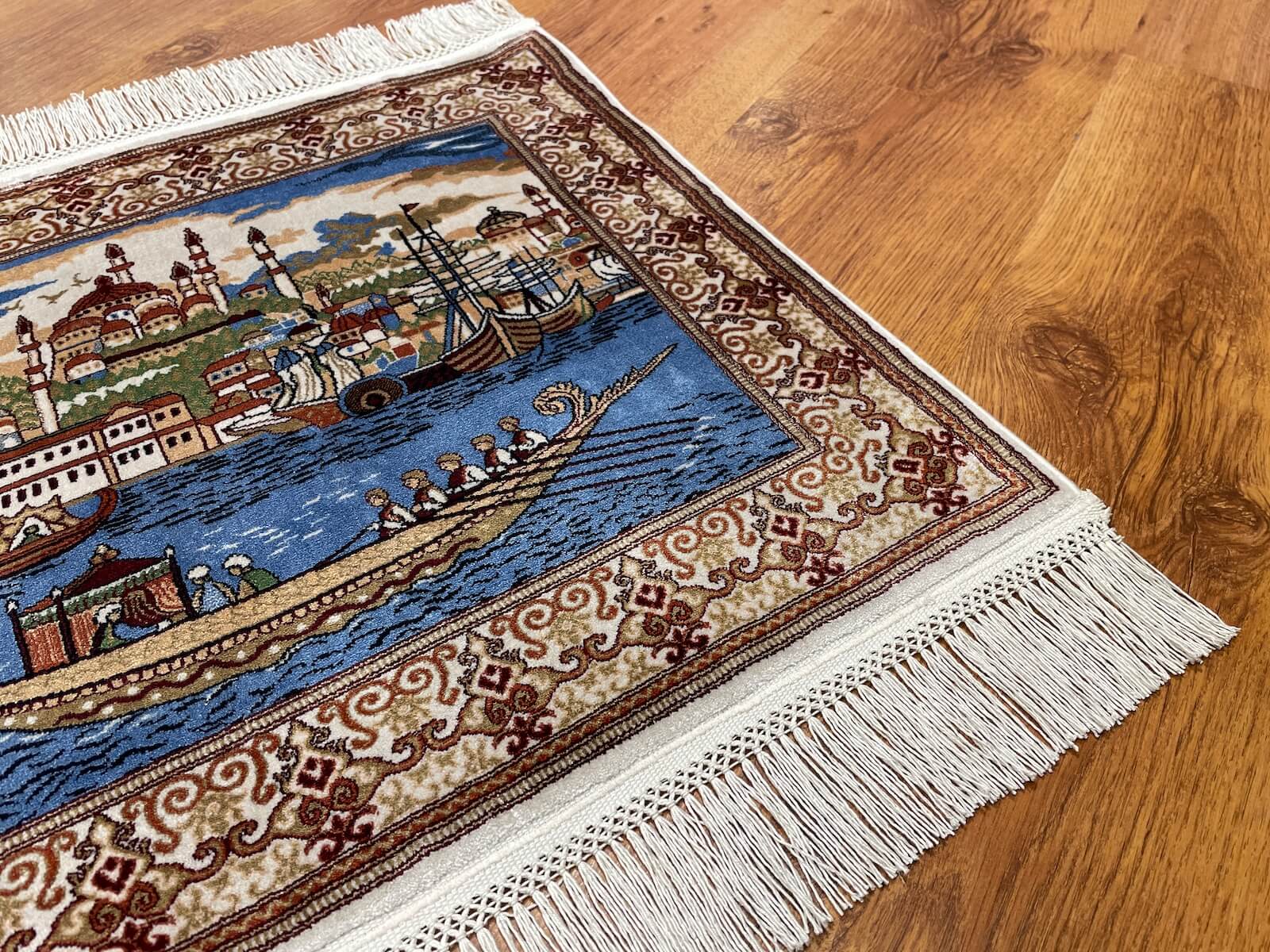 Saltanat Kayığı Desenli Tablo Bambu Halı