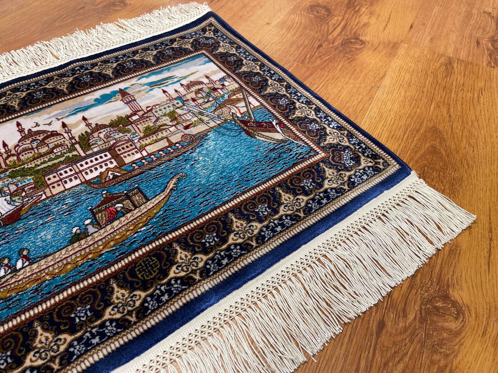 Saltanat Kayığı Desenli Tablo Bambu Halı