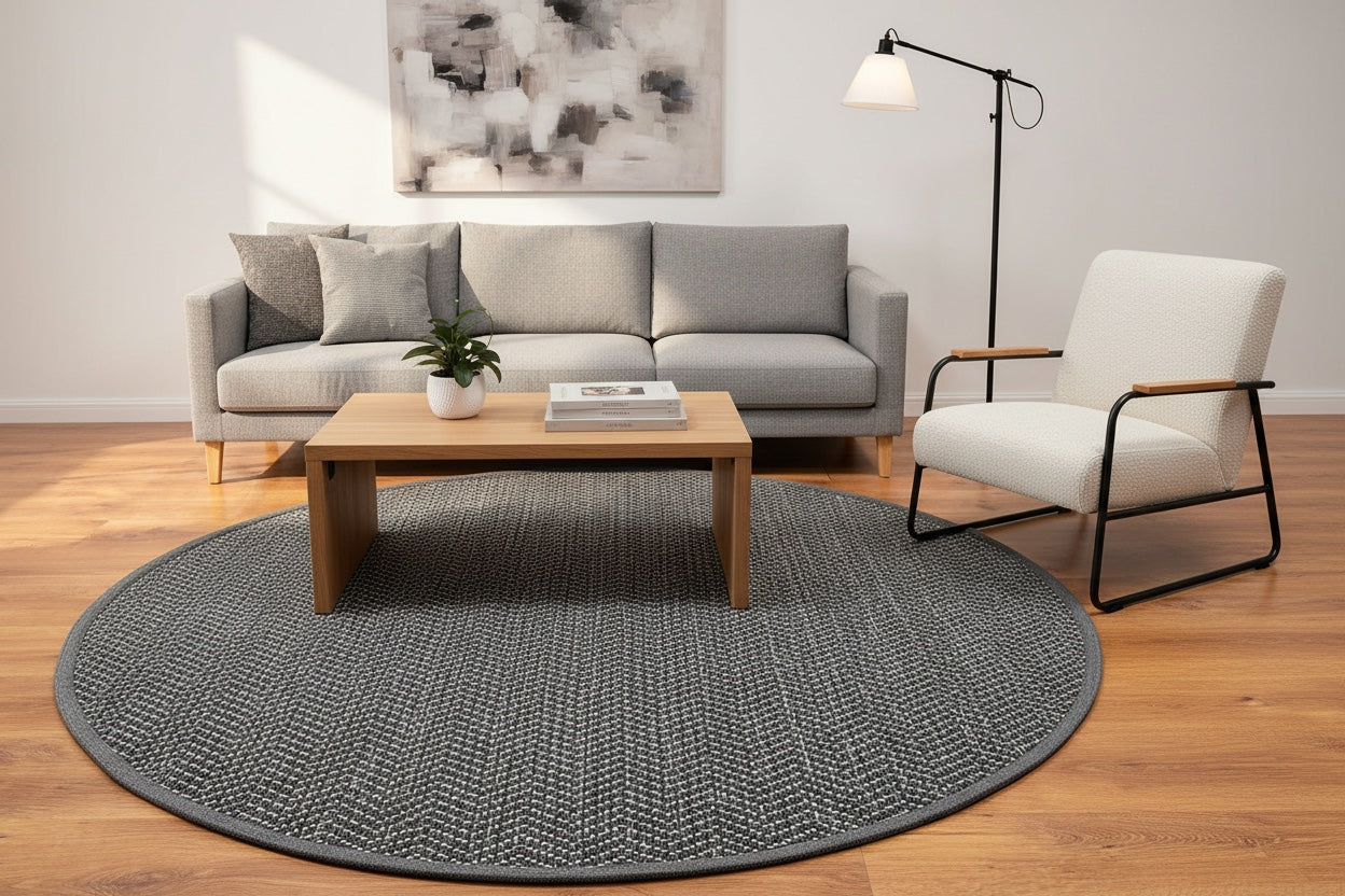 Sisal Halı Yuvarlak Antrasit 991