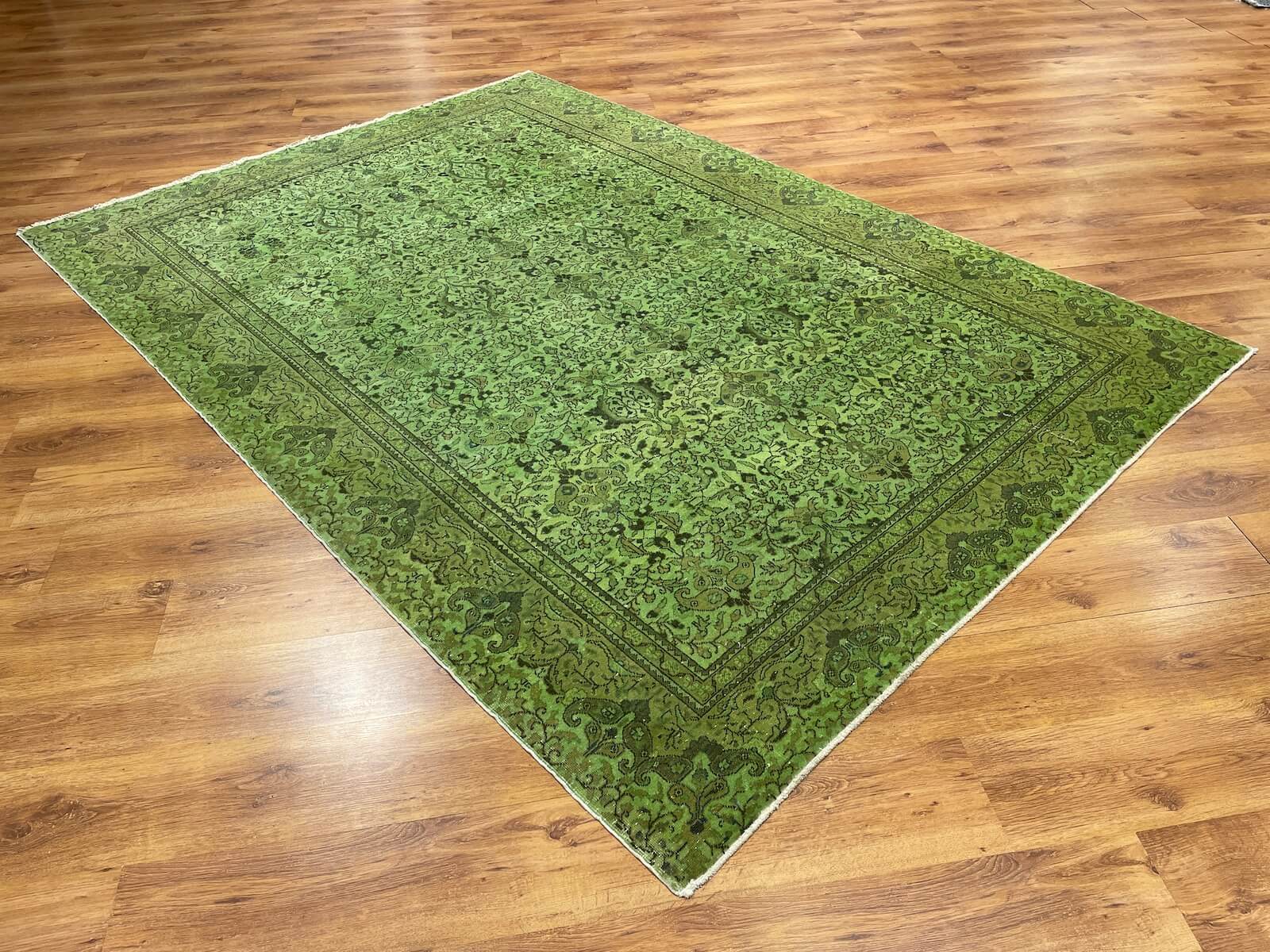 Vintage Yeşil El Dokuma Halı