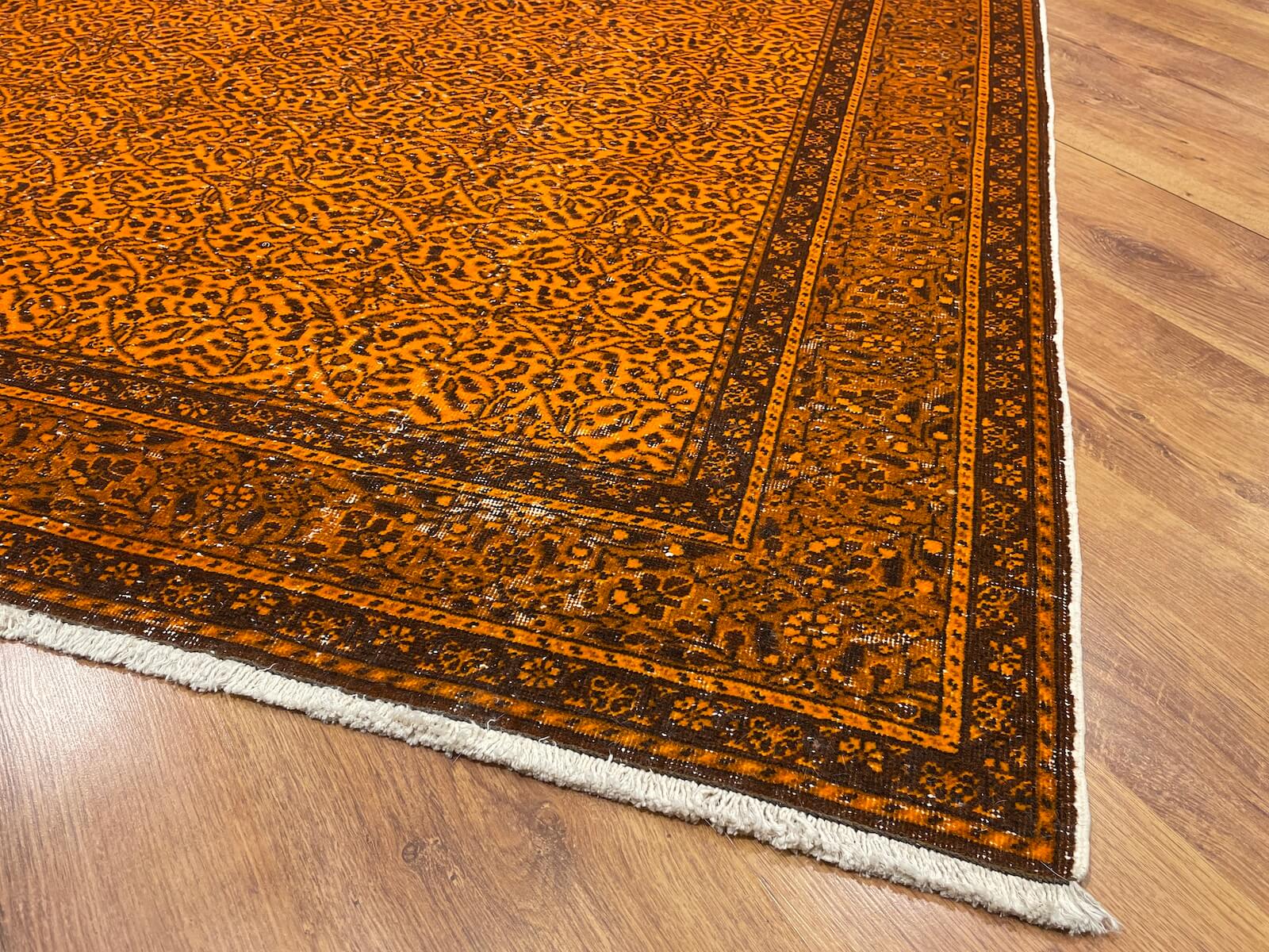 Vintage Turuncu El Dokuma Halı