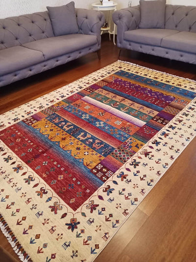 Afgan Binbirgece El Dokuma Halı