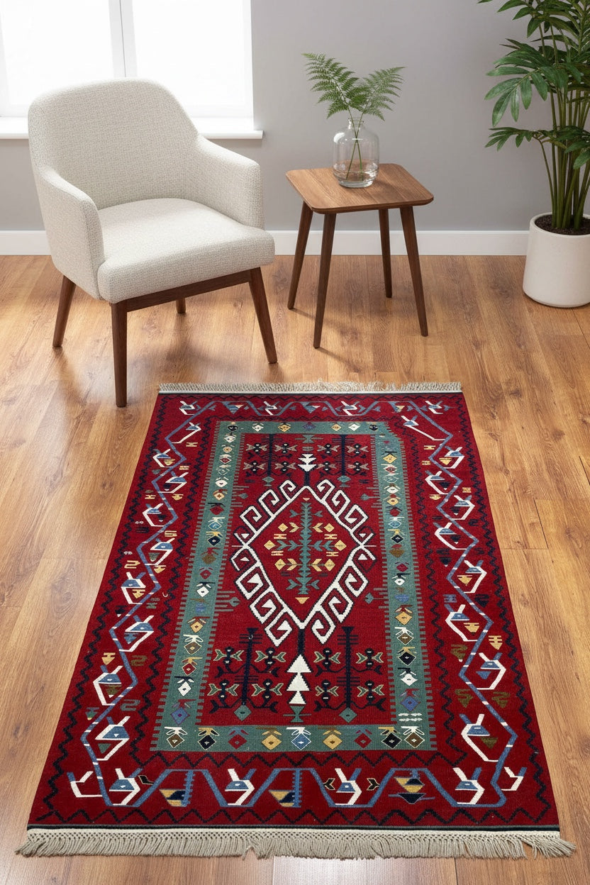 Antik Süper İnce El Dokuma Kilim