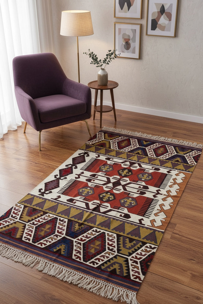 Antik Süper İnce El Dokuma Kilim