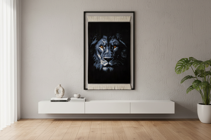 Aslan Desenli Tablo Bambu Halı