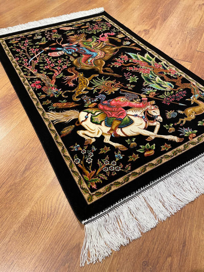 Av Temalı Tablo Bambu Halı