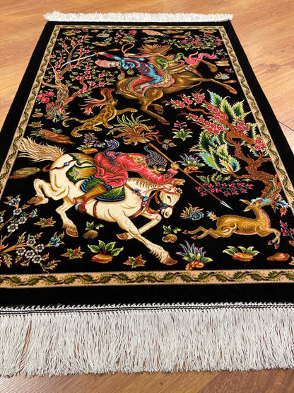 Av Temalı Tablo Bambu Halı