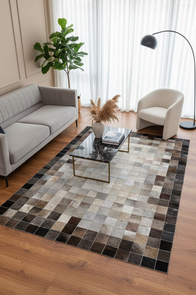Patchwork Orijinal Deri Halı