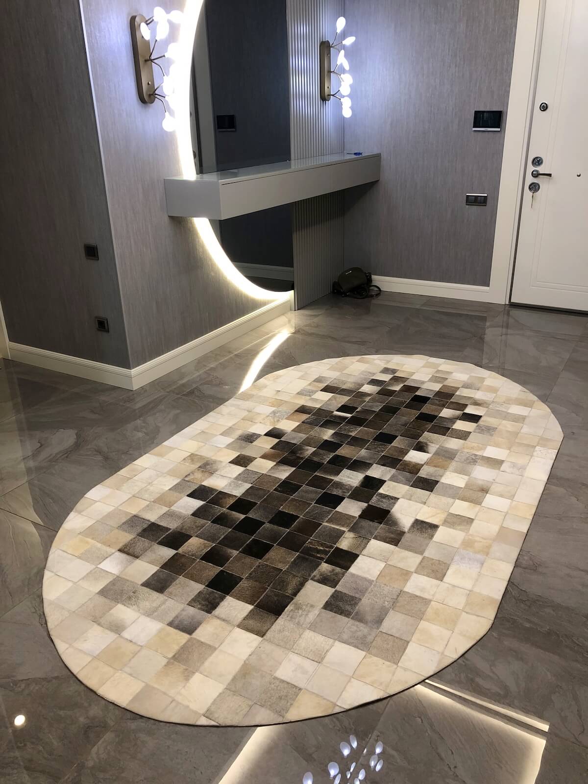 Patchwork Orijinal Deri Halı