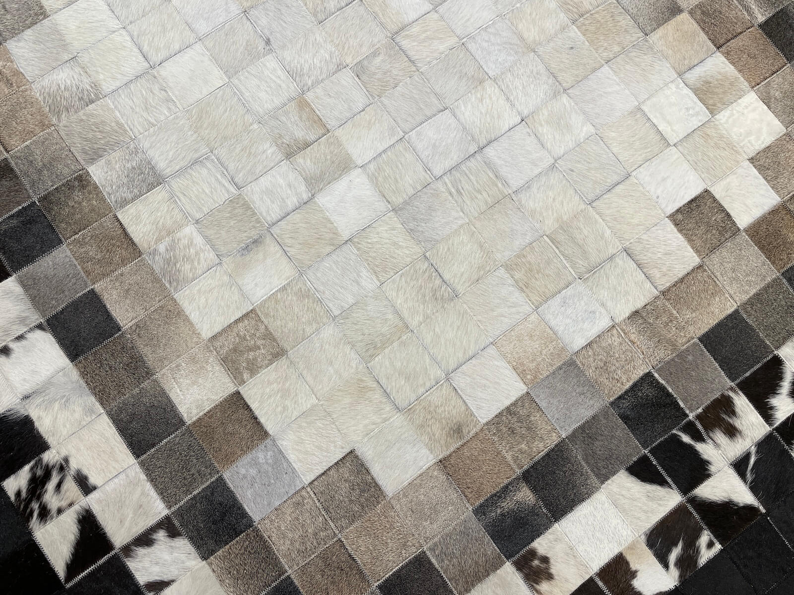 Patchwork Yuvarlak Orijinal Deri Halı