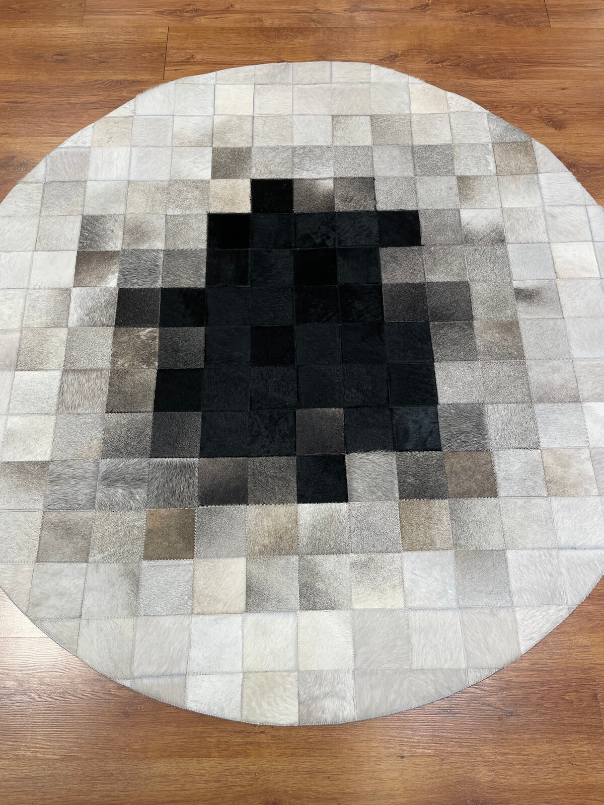 Patchwork Yuvarlak Orijinal Deri Halı