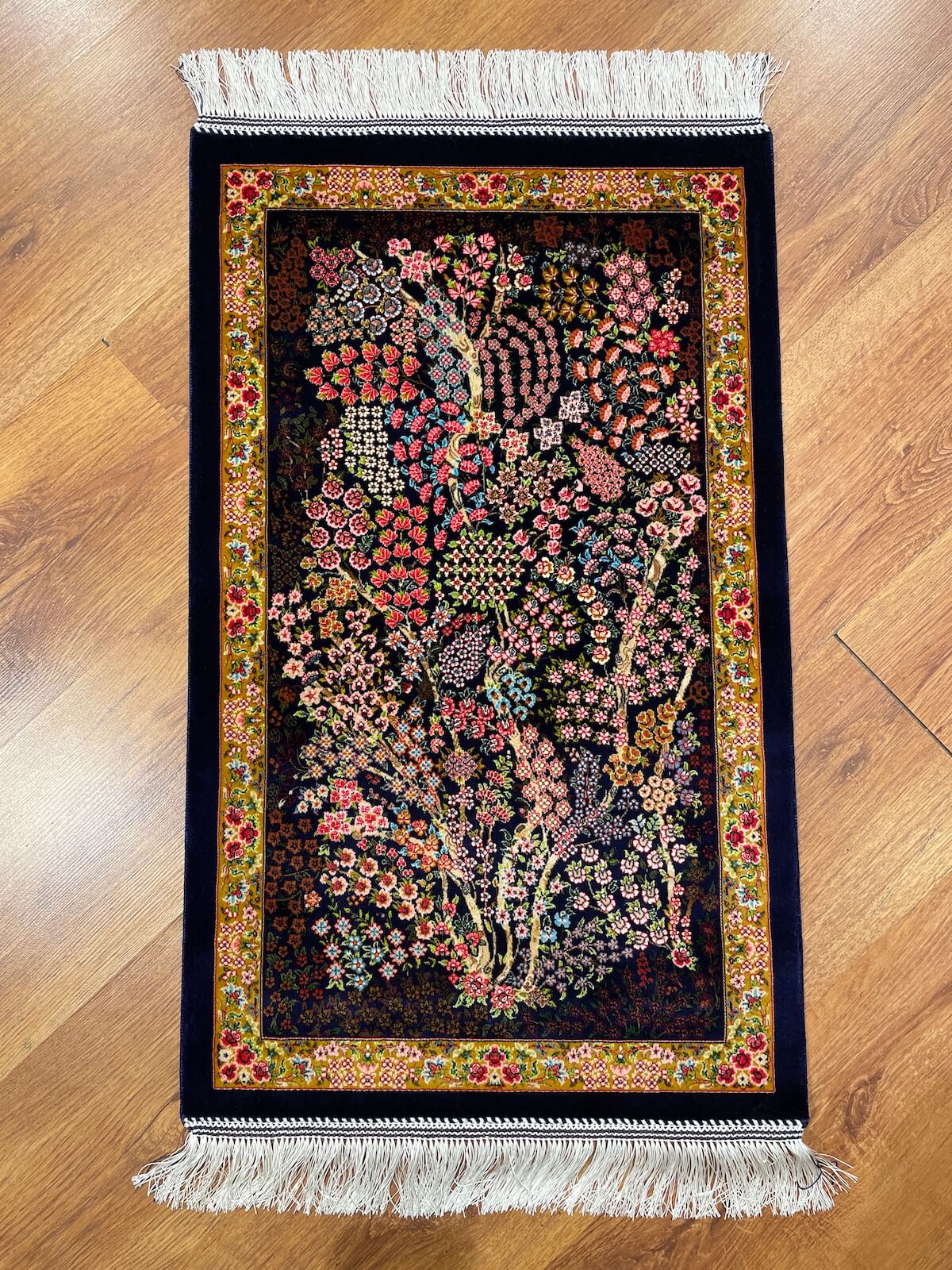 Hayat Ağacı Desenli Tablo Bambu Halı