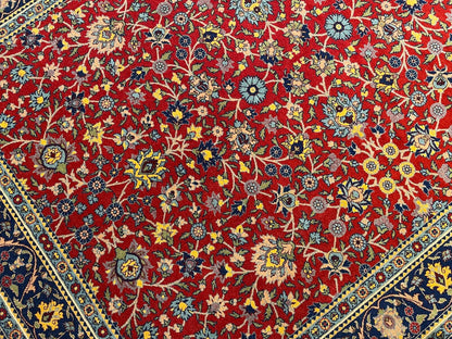 Hereke Yedidağın Çiçeği Kırmızı El Dokuma Halı