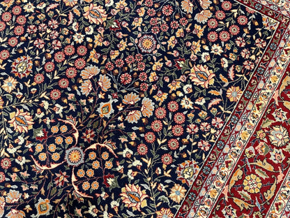 Hereke Yedidağın Çiçeği Lacivert El Dokuma Halı