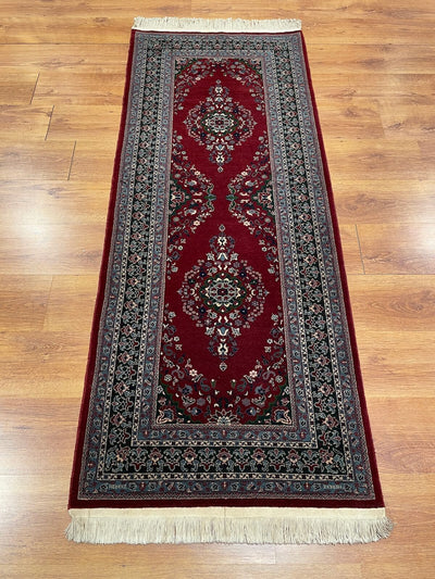 Hereke Madalyon Desenli Bordo El Dokuma Halı Yolluk