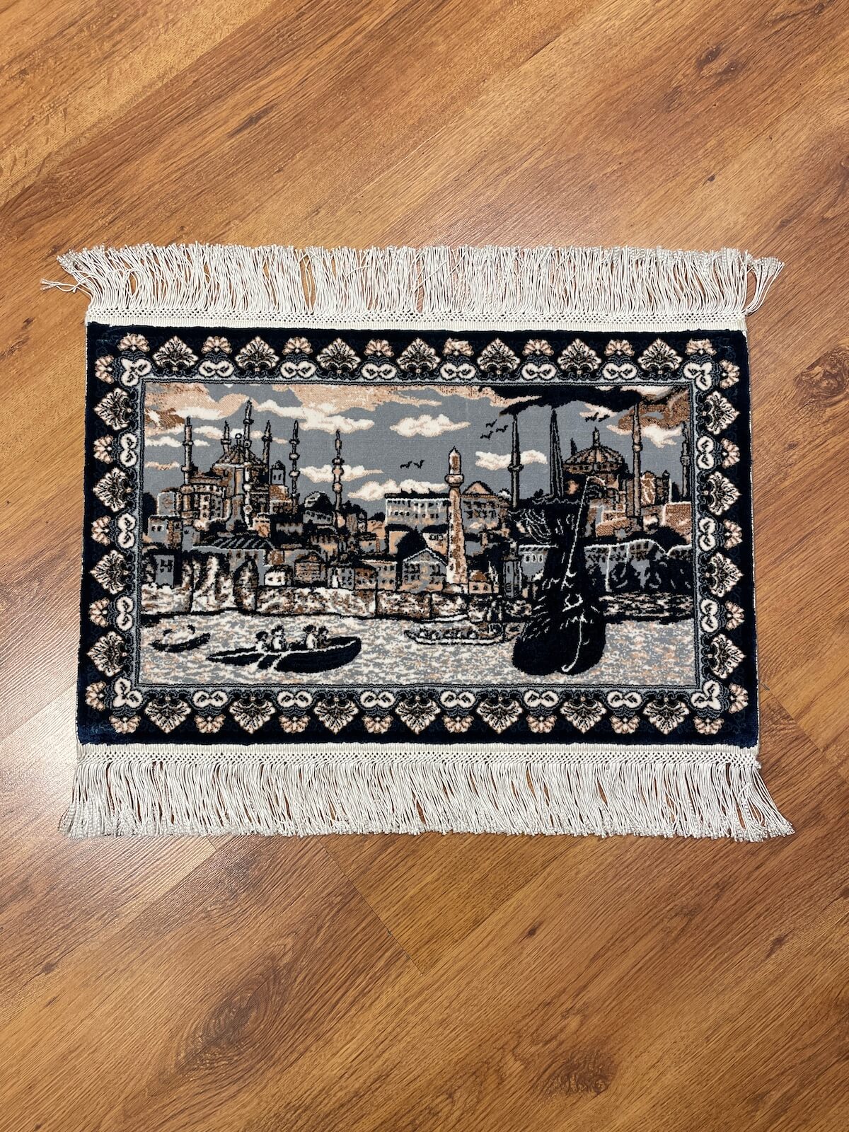 İstanbul Temalı Tablo Bambu Halı