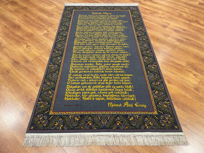 İstiklal Marşı El Dokuma Tablo Halı