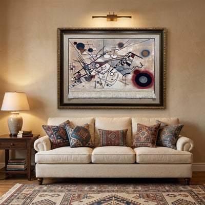 Kandinski Desenli Tablo Bambu Halı