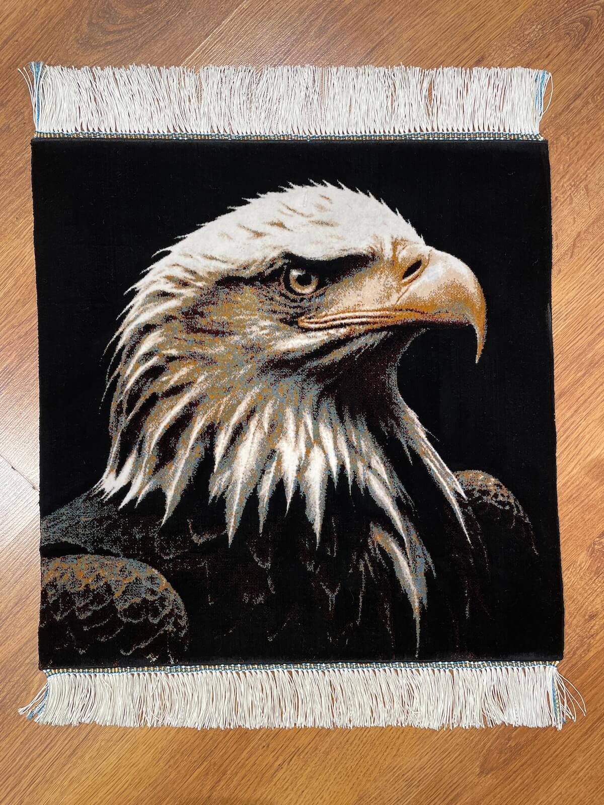 Kartal Desenli Tablo Bambu Halı