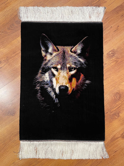 Kurt Desenli Tablo Bambu Halı