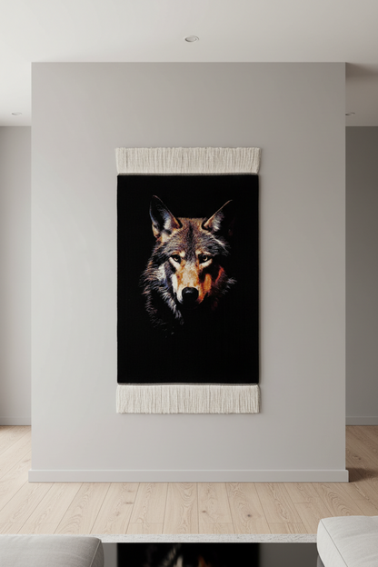 Kurt Desenli Tablo Bambu Halı