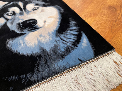 Kurt Desenli Tablo Bambu Halı