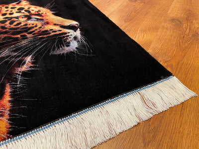 Leopar Desenli Tablo Bambu Halı