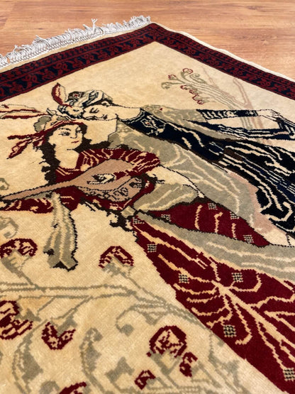 Leyla Mecnun Tablo El Dokuma Halı